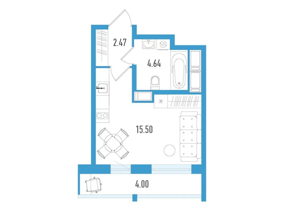 Продается студия, 23,8 м² - Фото 1