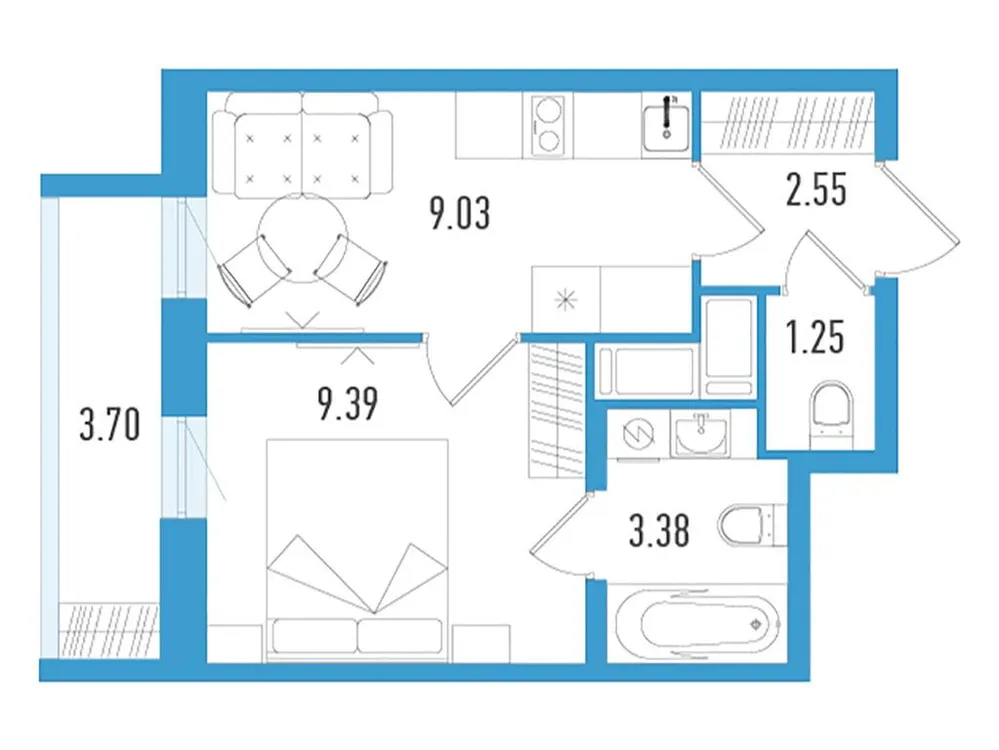 Продается 1-комнатная квартира, 26,7 м² - Фото 1