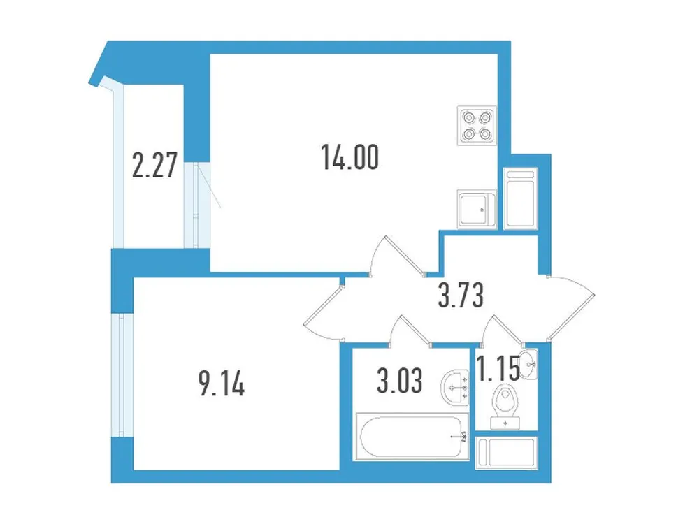Продается 1-комнатная квартира, 32,2 м² - Фото 1