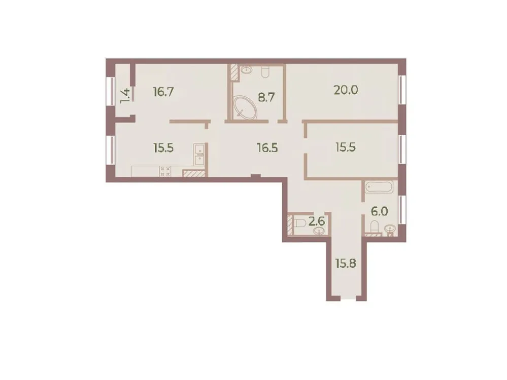 Продается 3-комнатная квартира, 118,7 м² - Фото 1