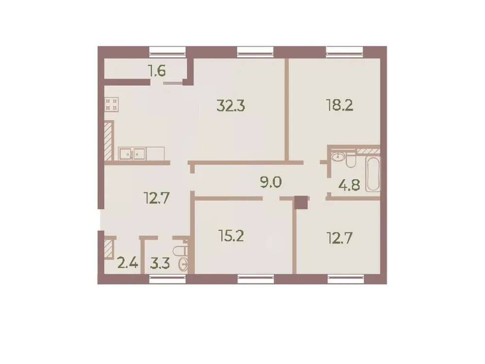 Продается 3-комнатная квартира, 112,2 м² - Фото 1