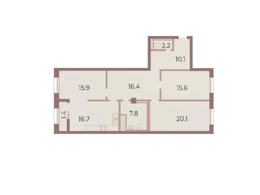 Продается 3-комнатная квартира, 106,2 м² - Фото 1