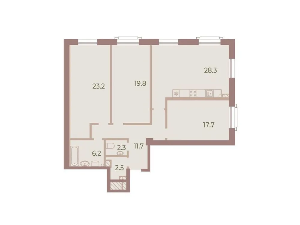 Продается 3-комнатная квартира, 112,5 м² - Фото 1