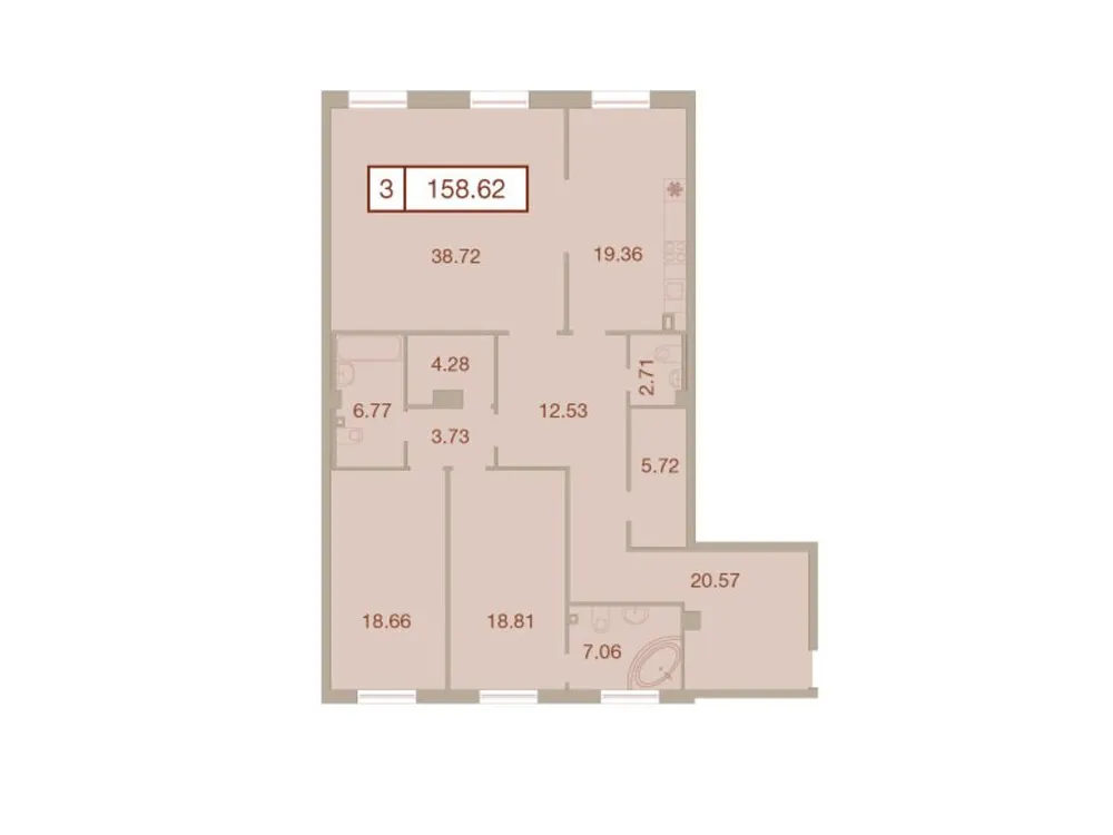 Продается 3-комнатная квартира, 158,8 м² - Фото 1