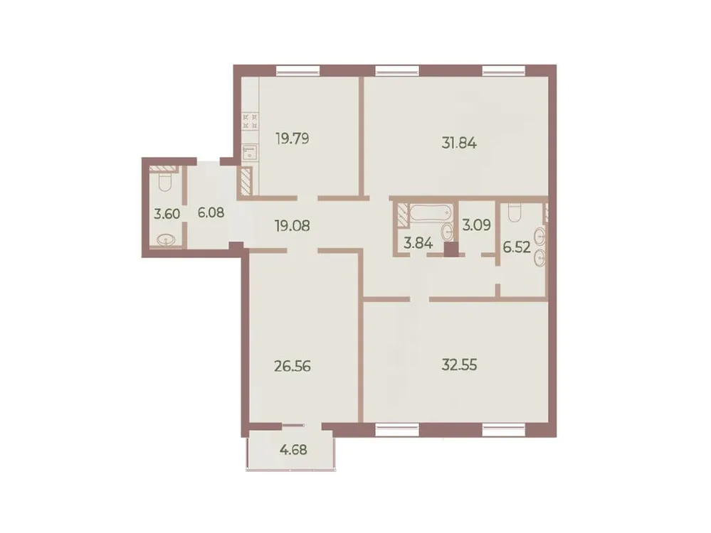 Продается 3-комнатная квартира, 155,8 м² - Фото 1