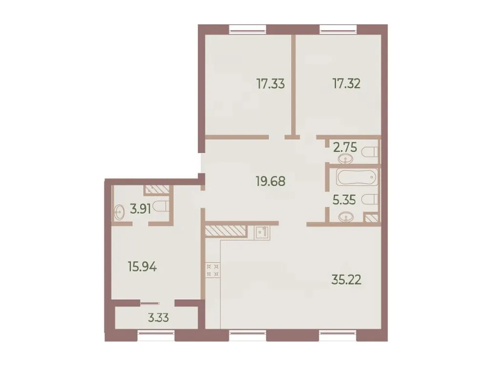 Продается 3-комнатная квартира, 118,5 м² - Фото 1
