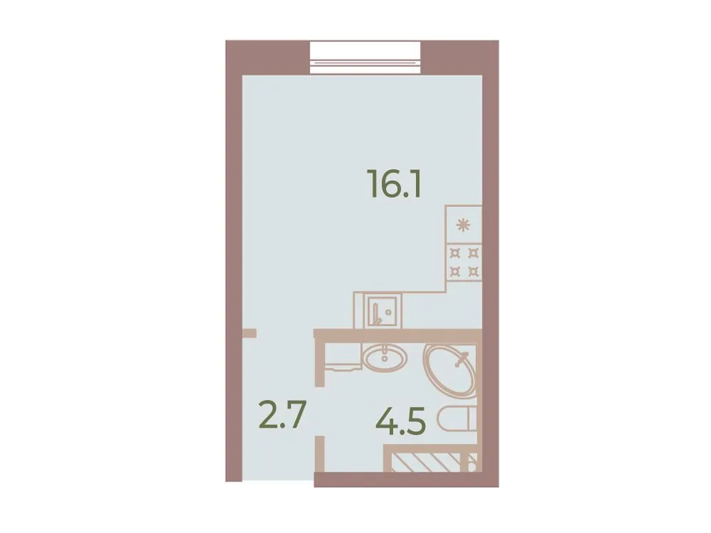 Продается студия, 23,3 м² - Фото 1