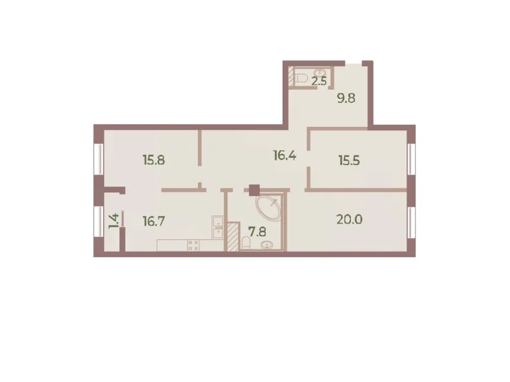 Продается 3-комнатная квартира, 105,9 м² - Фото 1