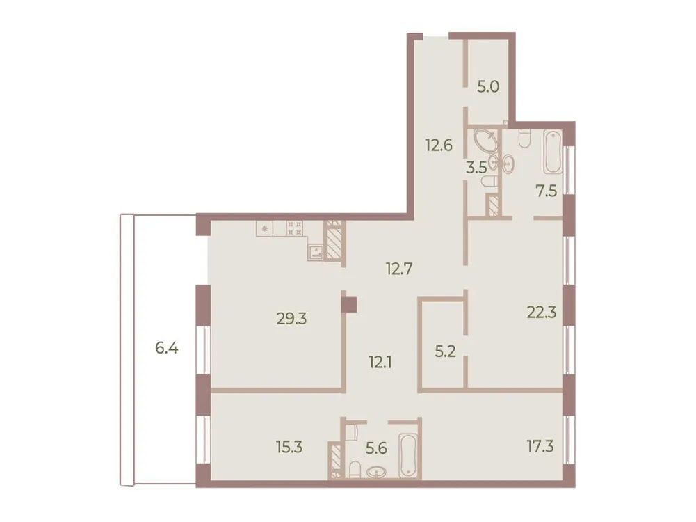 Продается 3-комнатная квартира, 153,7 м² - Фото 1