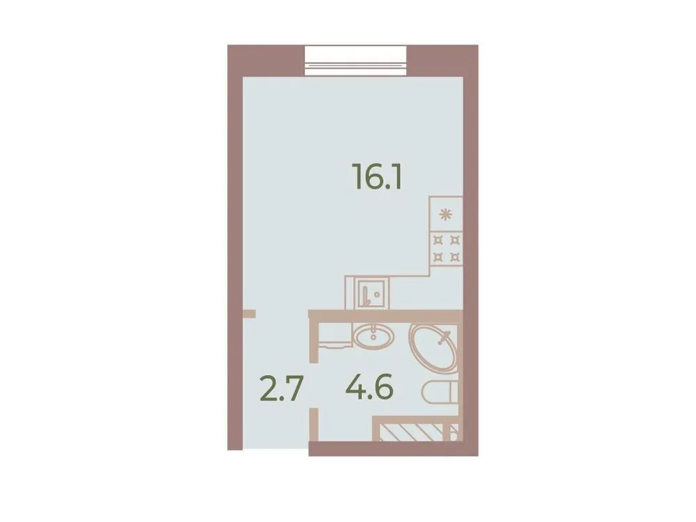 Продается студия, 23,1 м² - Фото 1