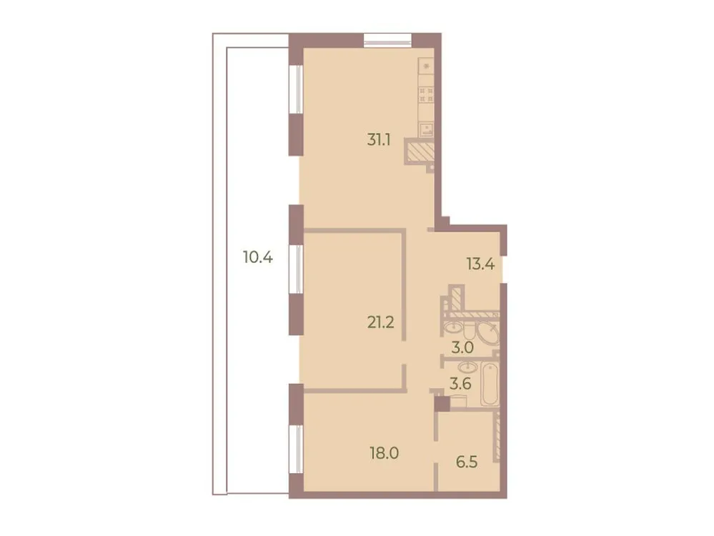 Продается 2-комнатная квартира, 105,7 м² - Фото 1