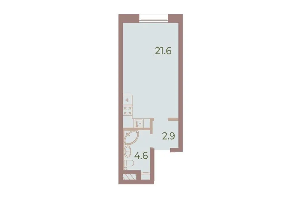 Продается студия, 29 м² - Фото 1