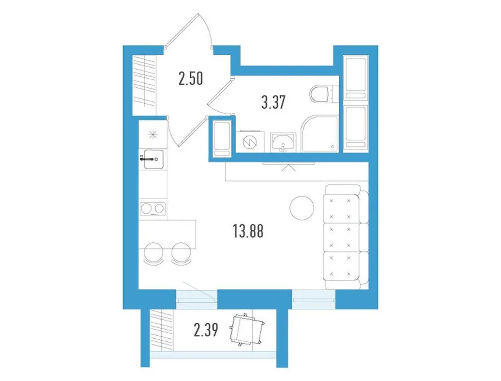 Продается студия, 20,5 м² - Фото 1