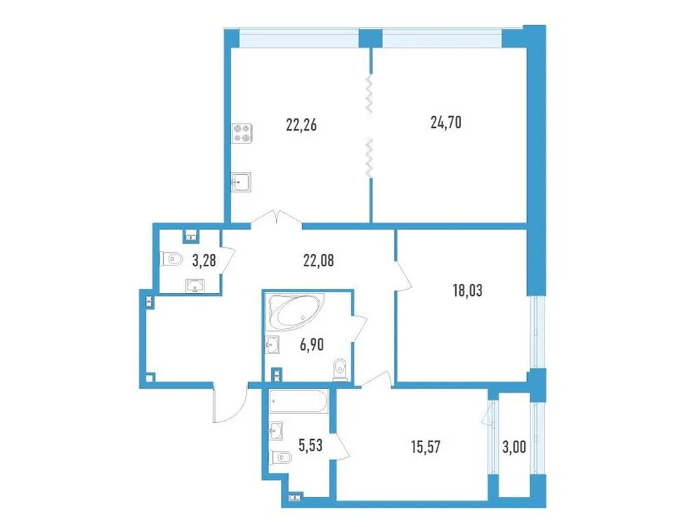 Продается 3-комнатная квартира, 119,9 м² - Фото 1