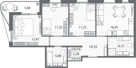 Продается 3-комнатная квартира, 78,8 м² - Фото 1
