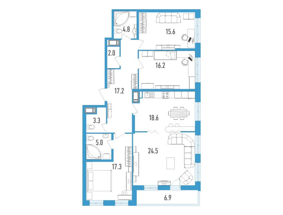 Продается 4-комнатная квартира, 128 м² - Фото 1