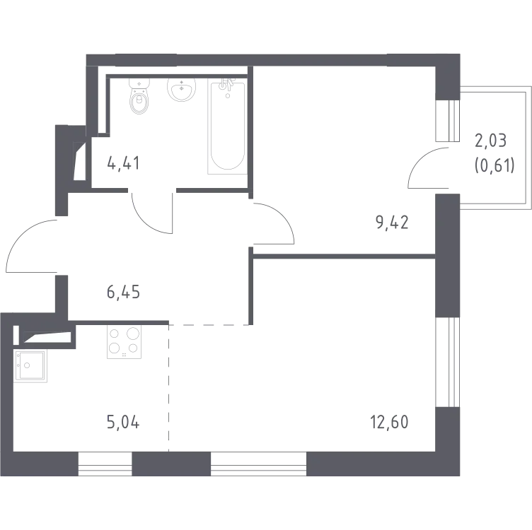 Продается 1-комнатная квартира, 37,9 м² - Фото 1