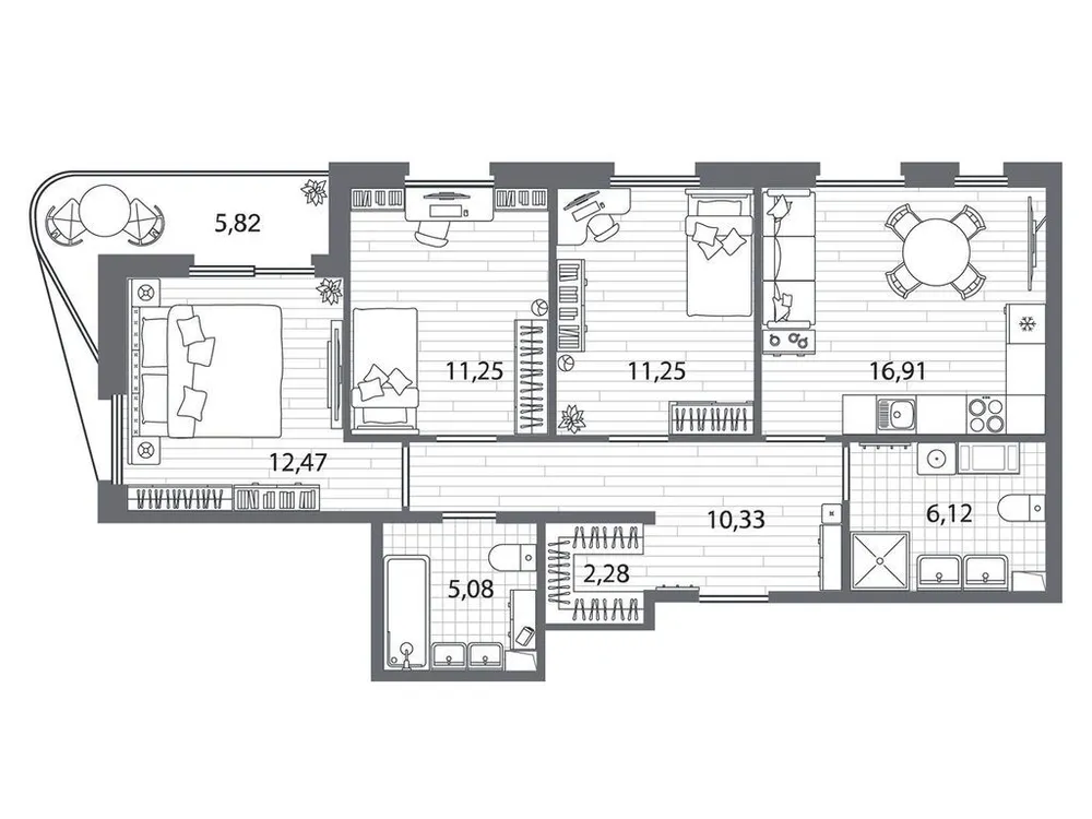 Продается 3-комнатная квартира, 78,8 м² - Фото 2