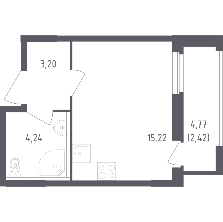 Продается студия, 24,3 м² - Фото 1