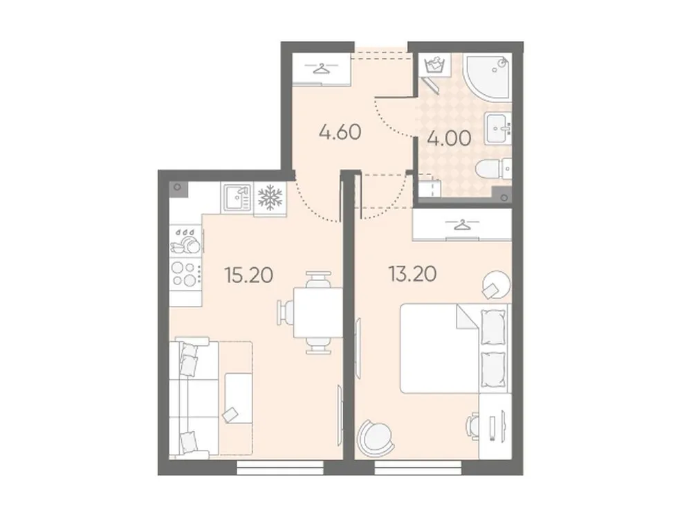 Продается 1-комнатная квартира, 37 м² - Фото 2