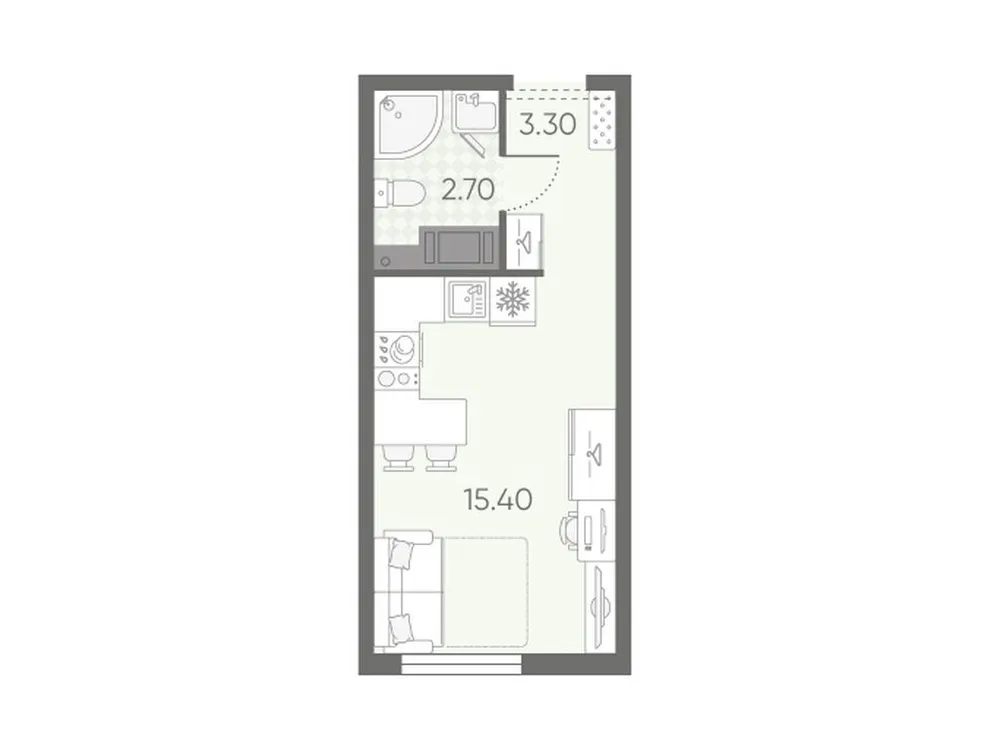 Продается студия, 21,4 м² - Фото 2