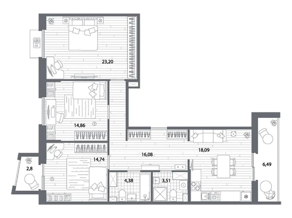 Продается 3-комнатная квартира, 99,1 м² - Фото 2