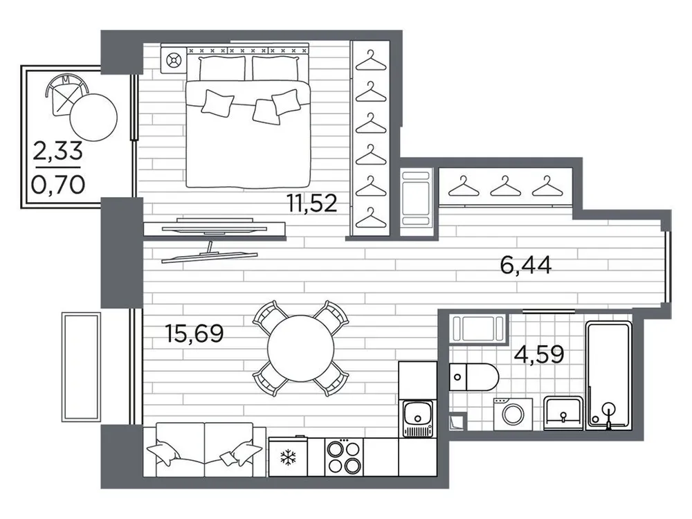 Продается 1-комнатная квартира, 38,9 м² - Фото 2