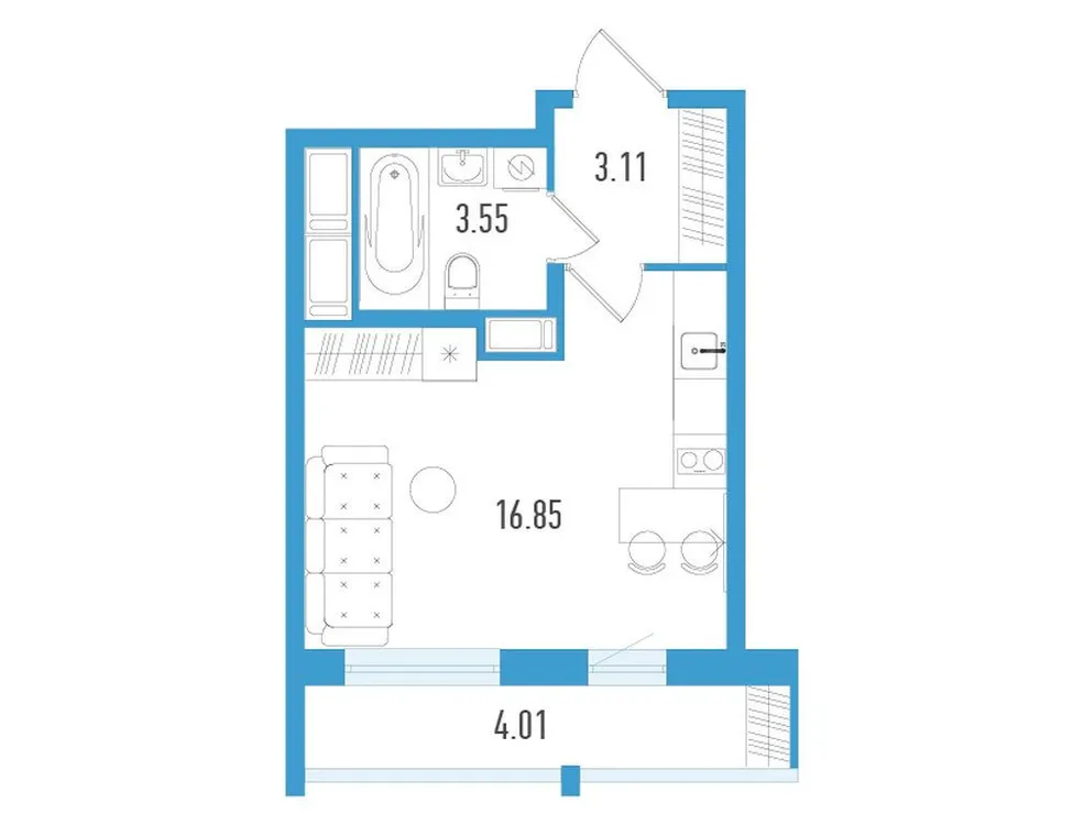 Продается студия, 24,7 м² - Фото 1