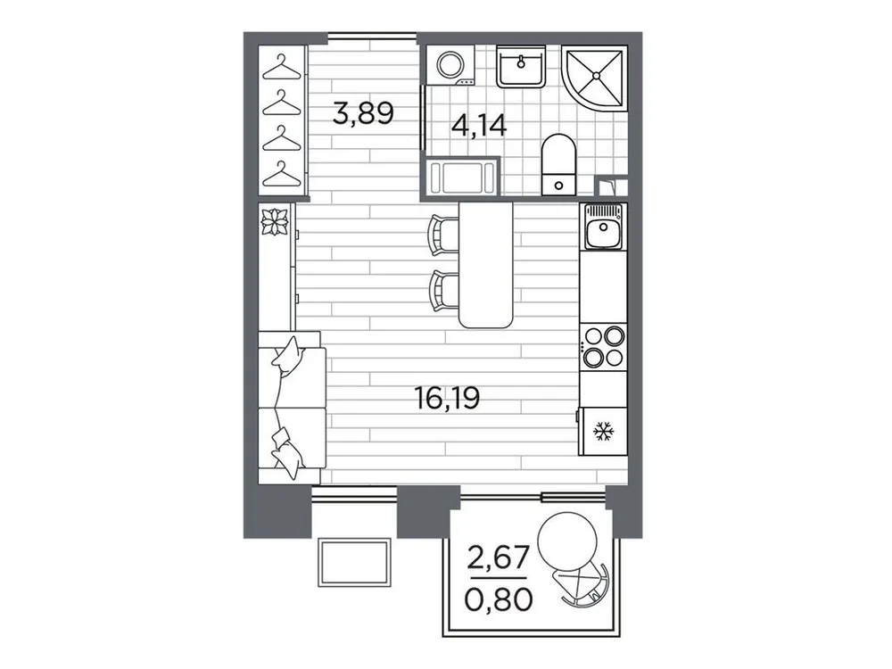 Продается студия, 25 м² - Фото 2