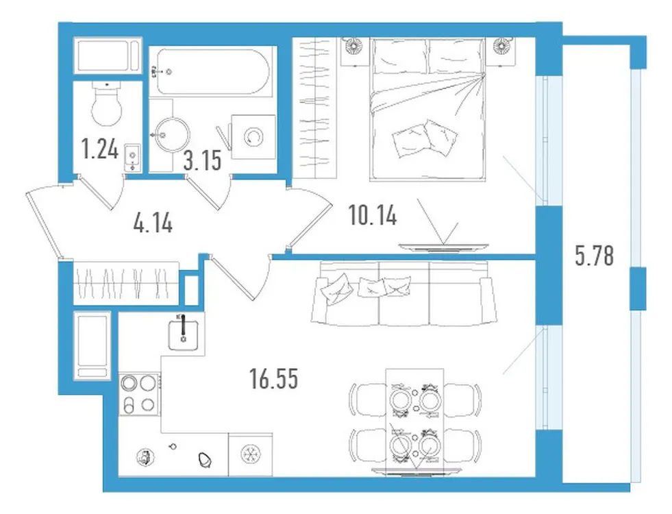 Продается 1-комнатная квартира, 37 м² - Фото 1