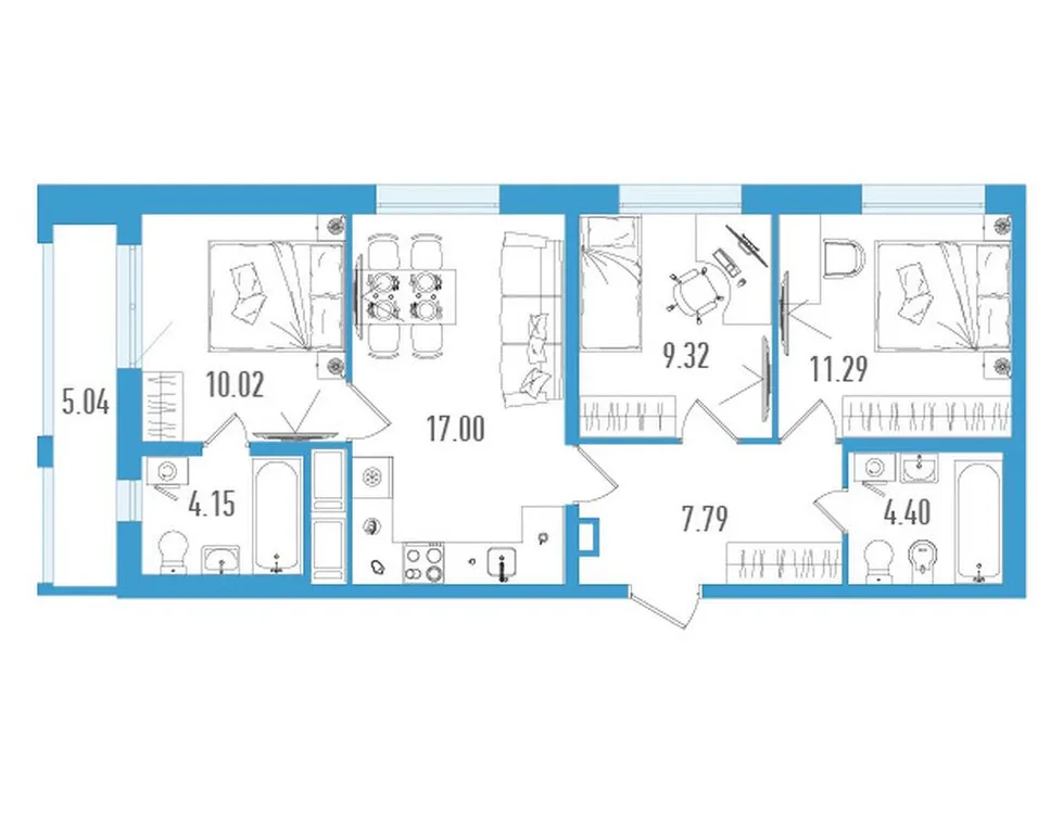 Продается 3-комнатная квартира, 65,5 м² - Фото 1