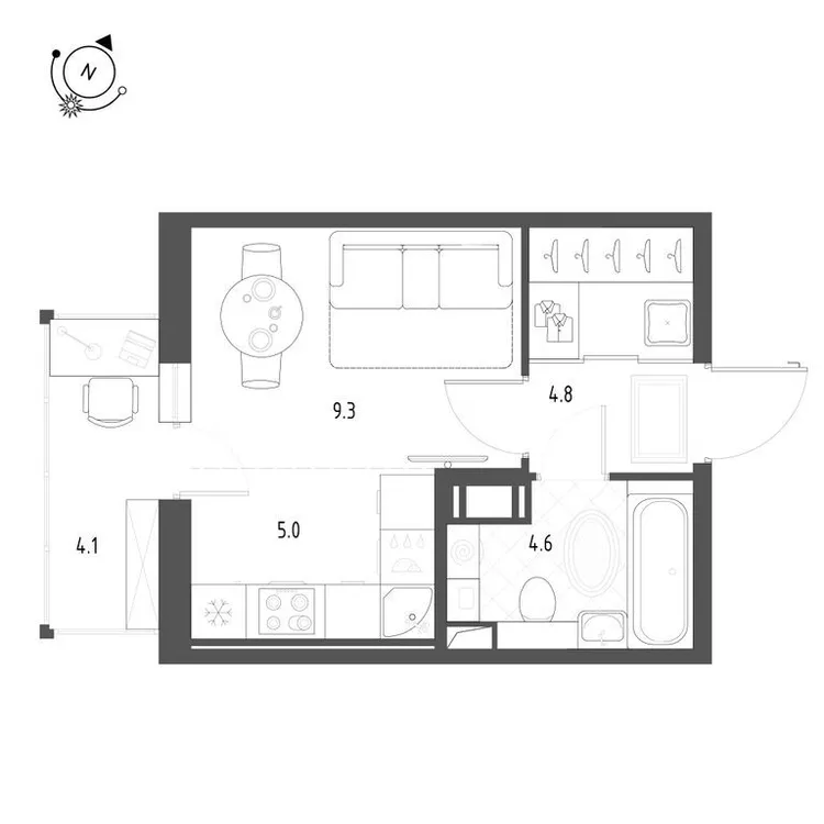 Продается студия, 25,2 м² - Фото 1