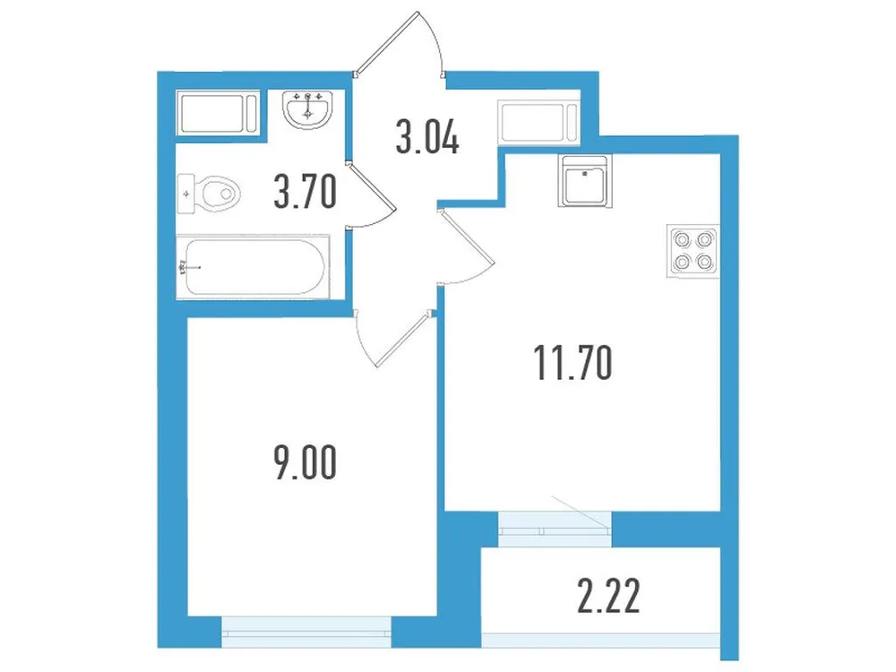 Продается 1-комнатная квартира, 28,1 м² - Фото 1