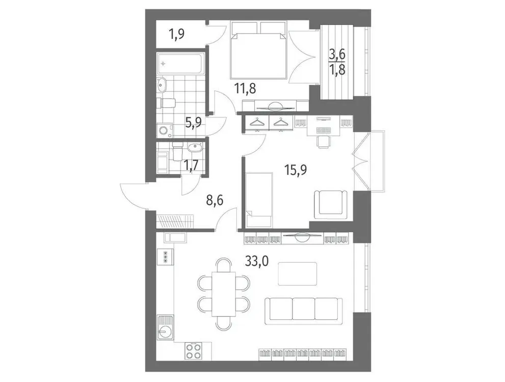 Продается 2-комнатная квартира, 80,6 м² - Фото 1