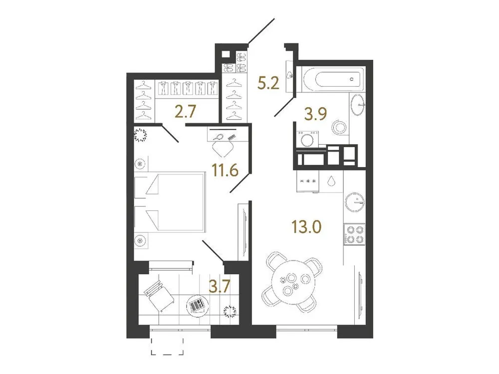 Продается 1-комнатная квартира, 36,4 м² - Фото 1