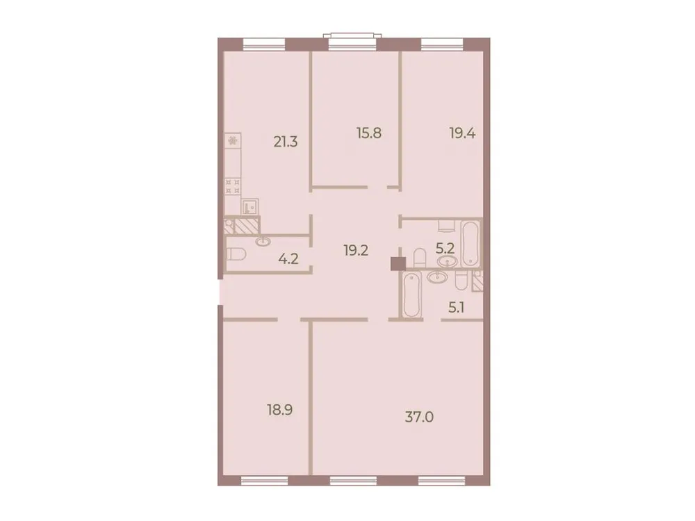 Продается 4-комнатная квартира, 147,2 м² - Фото 1