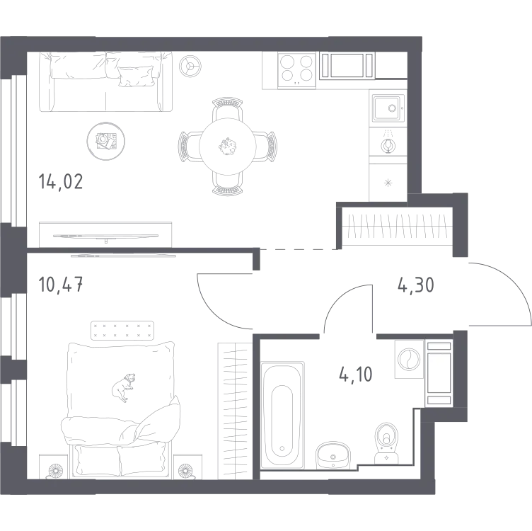 Продается 1-комнатная квартира, 32,9 м² - Фото 2