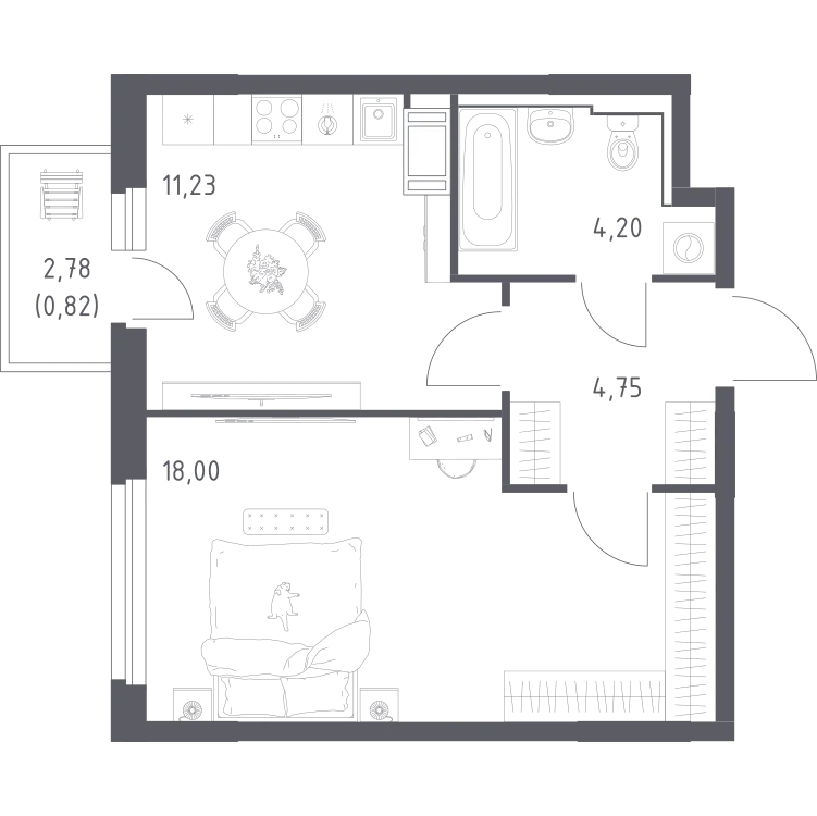 Продается 1-комнатная квартира, 39 м² - Фото 2