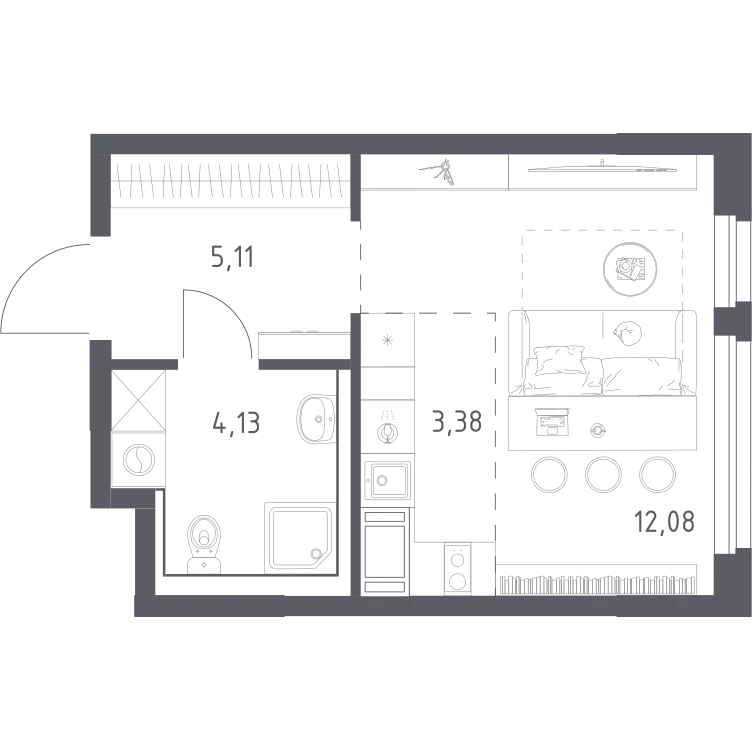 Продается студия, 24,7 м² - Фото 2