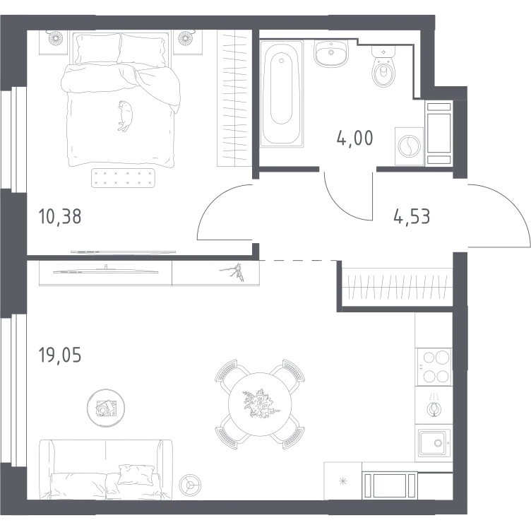Продается 1-комнатная квартира, 38 м² - Фото 2
