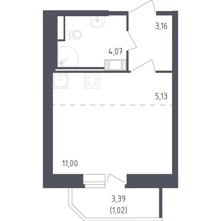 Продается студия, 24,4 м² - Фото 2