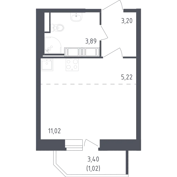 Продается студия, 24,4 м² - Фото 2
