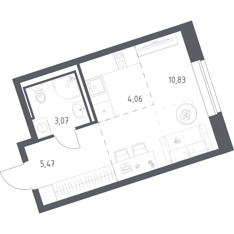 Продается студия, 23,4 м² - Фото 2