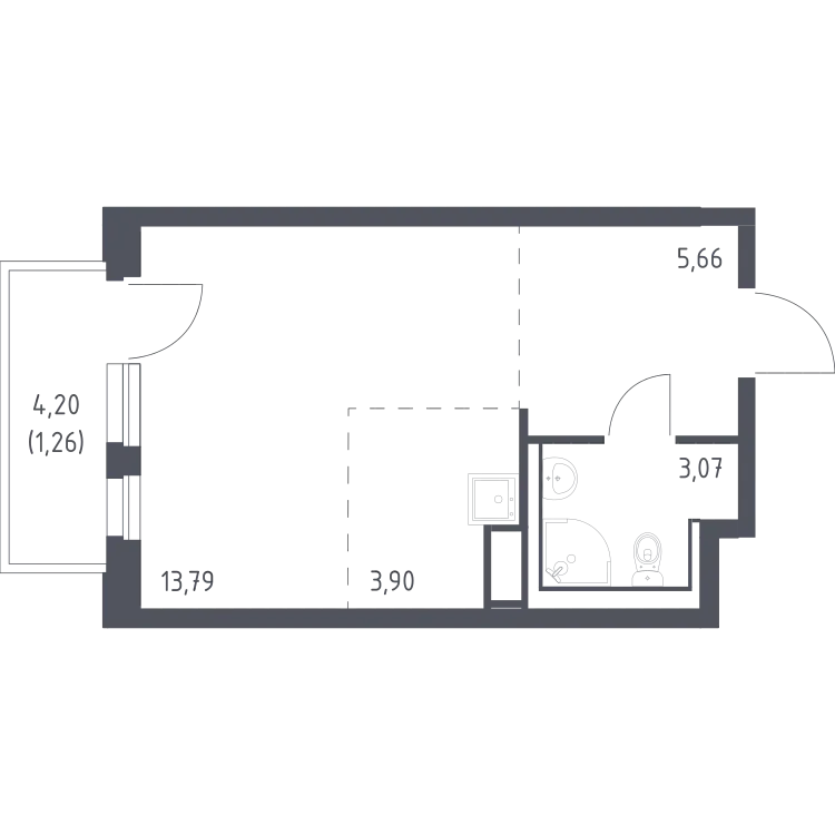 Продается студия, 27,7 м² - Фото 2
