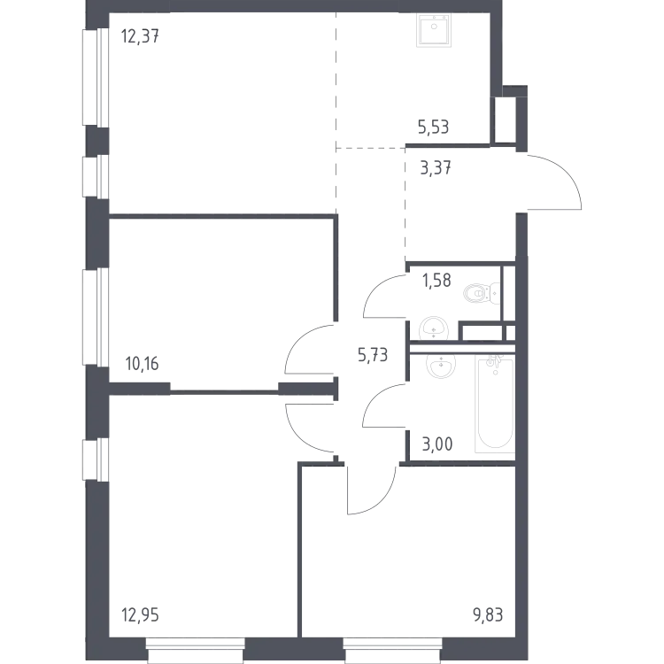 Продается 3-комнатная квартира, 64,5 м² - Фото 2
