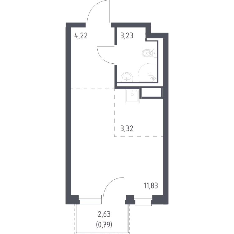 Продается студия, 23,4 м² - Фото 2