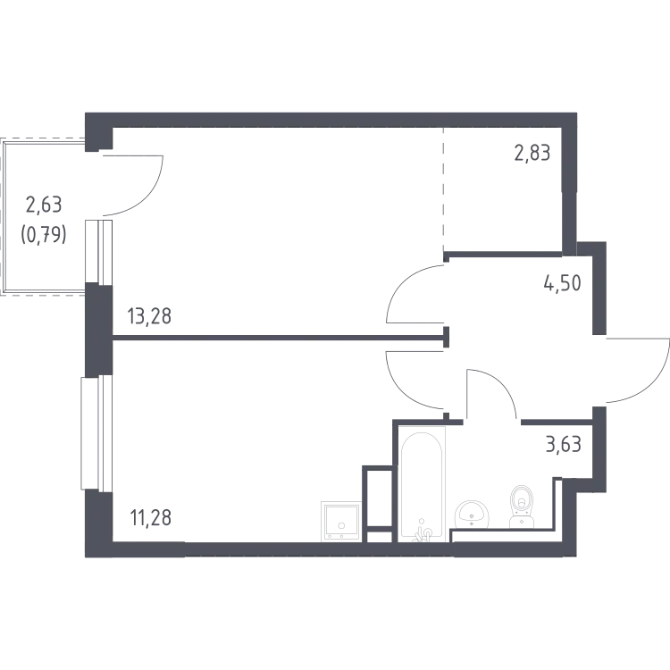 Продается 1-комнатная квартира, 36,3 м² - Фото 2