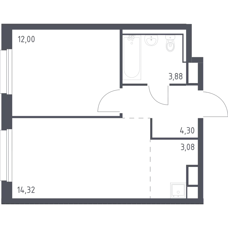 Продается 1-комнатная квартира, 37,6 м² - Фото 2
