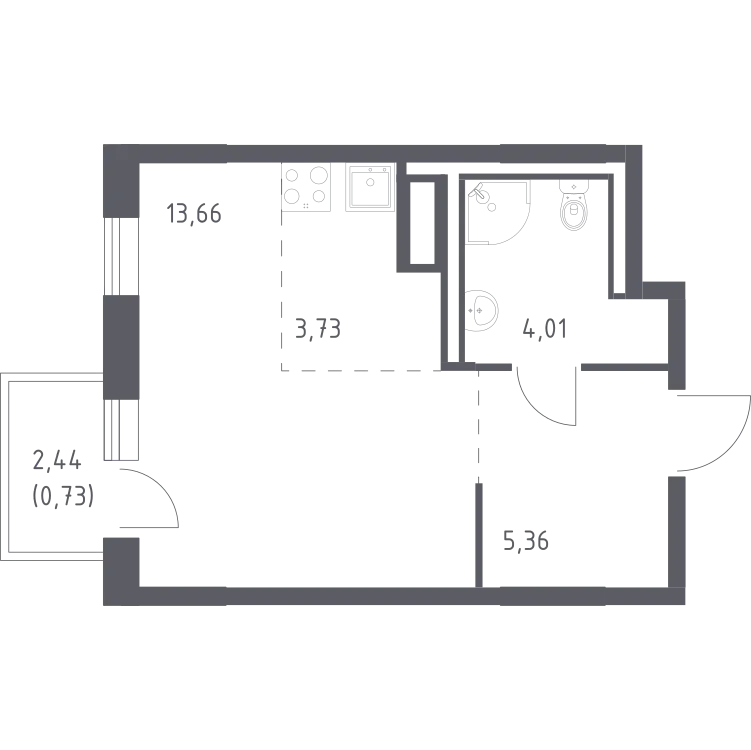 Продается студия, 27,5 м² - Фото 2
