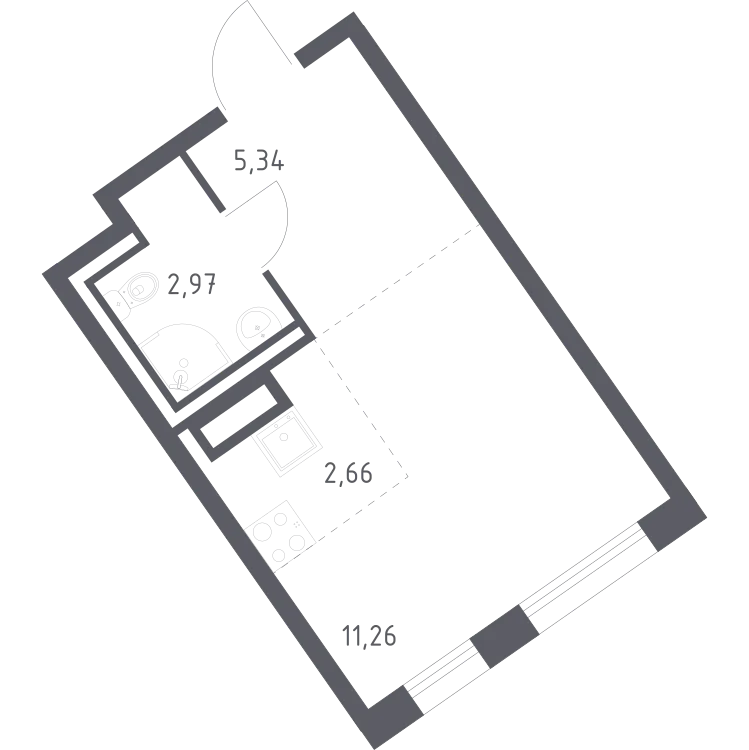 Продается студия, 22,2 м² - Фото 2